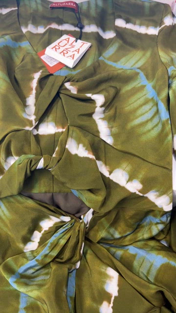 slim fit dress slacks Altuzarra Pelopenese Tie-Dye V-Neck Midi Dress main image 1