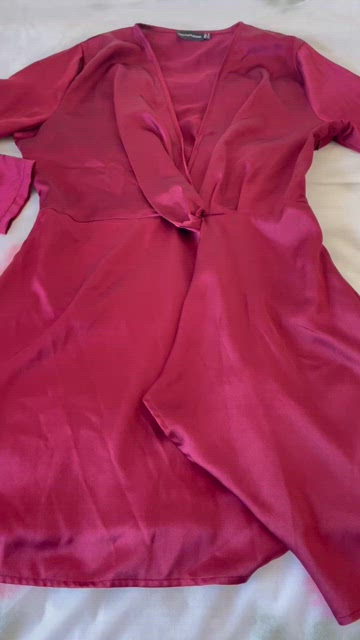 pretty little thing burgundy wrap dress High Slit Wrap Dress