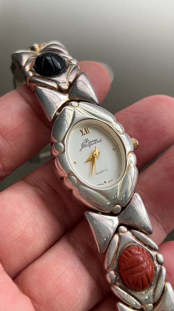 Vintage | Accessories | Egyptian Gemstone Scarab Watch  display picture 1
