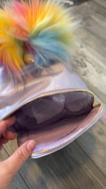 UNDERONESKY Iridescent Fuzzy Unicorn Backpack Bag NEW purple Underonsky | Bags | Underonesky Iridescent Fuzzy Unicorn  main image 2