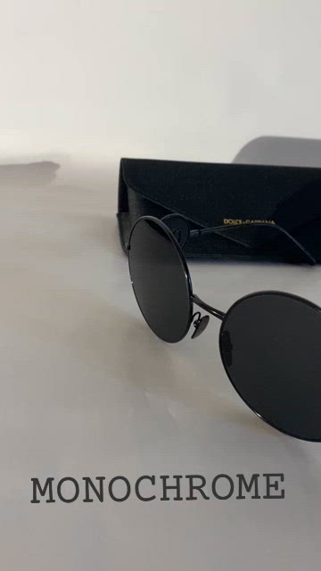 DOLCE & GABBANA Round Metal Sunglasses with DG Detail Brilliant Black NIB Dolce & Gabbana - Round Metal Sunglasses with DG Detail  main image 2
