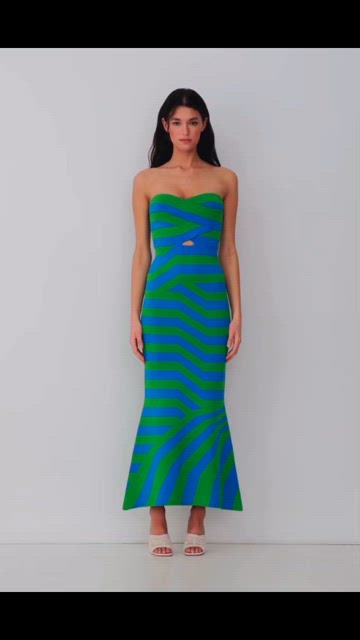 The Wolf Gang Aude Maxi Dress in Aqua Blue and Green