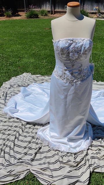 blue dress for baby girl Odessa Colorful Blue Wedding Dress with Floral Detail A-line Corset