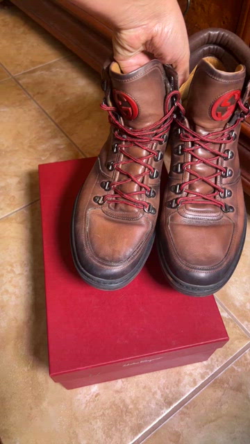 Gucci | Shoes | Gucci Brown Leather Luxury Trekking Boots  display picture 2