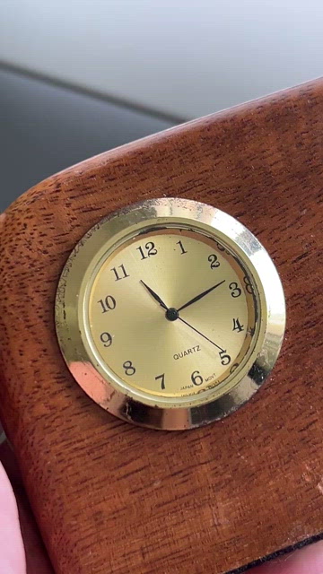 ?Vtg HAWAIIAN KOA WOOD table clock Vintage Hawaiian Koa Wood Desk Clock Made by Kadooka Made in  main image 3