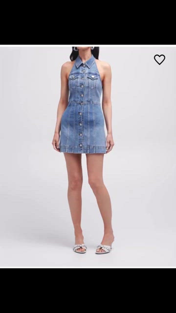 alice and olivia kendall denim dress KENDALL DENIM MINI DRESS in IVY BLUE