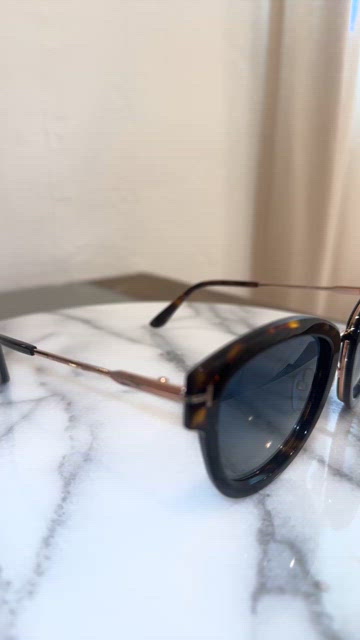 TOM FORD MIA HAVANA/BLUE CAT EYE SUNGLASSES TF574 Tom Ford Mia-02 TF 574 55Z Butterfly Havana Sunglasses Pink  main image 3