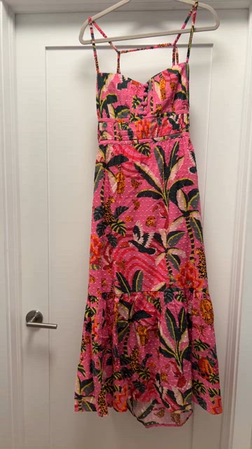 Farm Rio Pink Leopard Forest Midi Dress XL