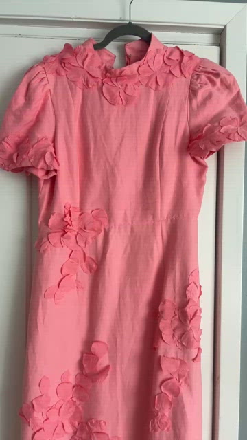 willow floral applique mock neck short sleeve midi dress ShopRoRoDesigns on LTK