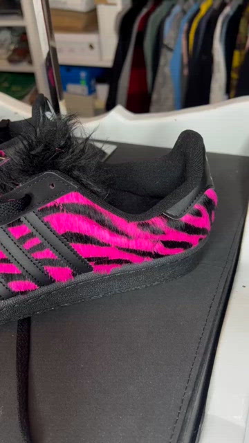 ADIDAS Campus 80s x Jeremy Scott Bones Shoes Pink Black Zebra
