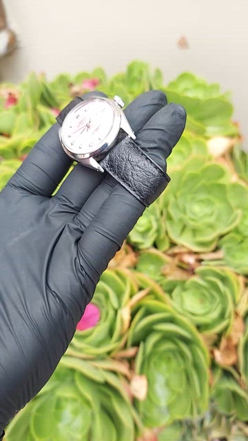 Rolex Unisex 34mm Date Pink diamond on black leather strap Rolex Oyster Perpetual Date Watch&Box 115234 OP34 Date Pink  main image 2