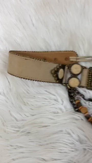 Streets Ahead Leather Rodeo Beige Beaded Concho Cowgirl Western Belt Women\'s M 0D6A8072_829514d5-b287-49fc-  main image 4