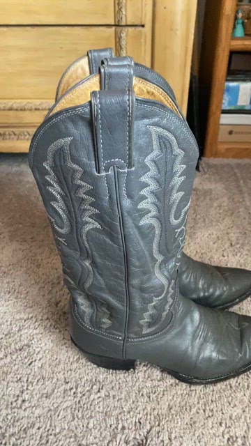 Justin Boots | Shoes | Justin Grey Embroided Leather Cowboy 