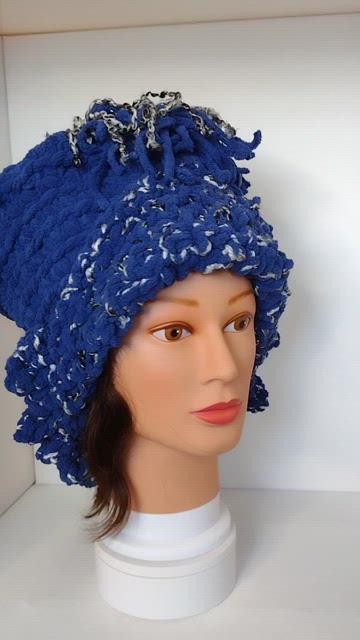 Beret Slouchy Type Boho Hat OOAK Handmade Crochet Free Hand Women\'s One Size Slouchy Flower Beret | Crochet.com main image 2