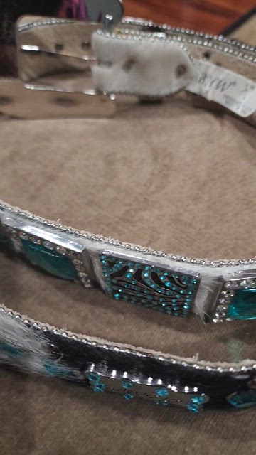 Bhw | Accessories | Auth Leathercalf Hair Bling Rodeo Show 