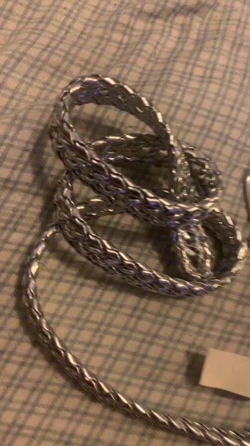 ✨⚡️?Kenneth Cole  Reaction Women\'s Belt Metallic Silver Braided Metal Ladies Kenneth Cole Reaction Size M Belts for Women for sale | eBay main image 4