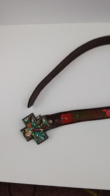 Accessories | Western Boho Floral Tooled Leather Belt With  display picture 2