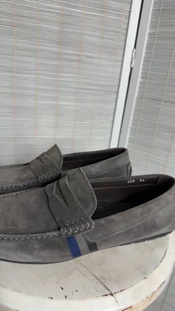Too Boot New York Ocean Drive Gray Driving Loafers To Boot New York Ocean Drive Penny Loafers In Lght Grey  main image 3