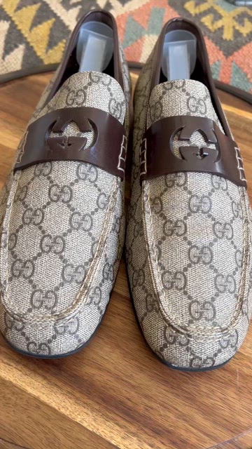 GUCCI Interlocking GG Monogram Coated Canvas Gordon Sport Loafers Mens 7G US7.5 Gucci New Jordaan GG Canvas Loafers | Neiman Marcus main image 4