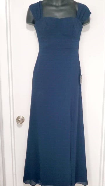 magical magnetism navy blue off the shoulder maxi dress Navy Sweetheart Off The Shoulder Puff Sleeve Gown main image 1