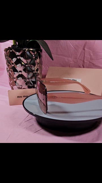 Miu Miu | Accessories | Miu Miu Pink Crystal Sunglasses Full 