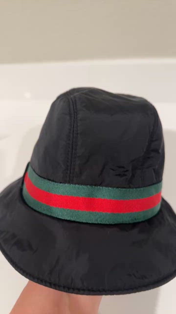 Gucci Black Bucket Hat with Green and Red Stripe Gucci | Accessories | Gucci Black Bucket Hat With Green And  main image 2