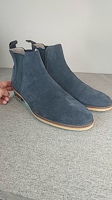 Johnston & Murphy Navy Blue Suede Pull-On Chelsea Boot 59-1276 Shoe Size US 10.5 Johnston & Murphy Mens Size 8M Blue Suede Pull On Casual  main image 4