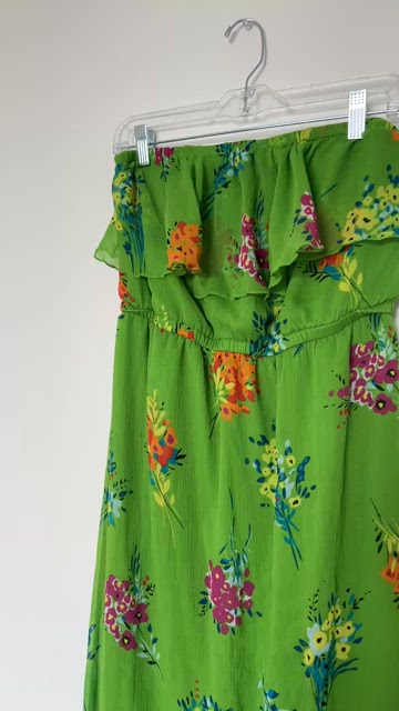 Old Navy Green Floral Maxi Dress Size Large