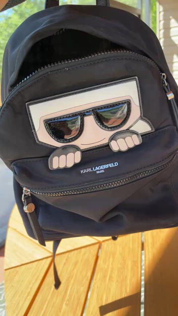 Karl Lagerfeld Paris Amour nylon Mini Backpack Purse Black Logo Sunglasses New Karl Lagerfeld Paris Amour nylon Mini Backpack Purse  main image 4