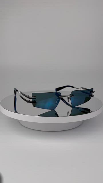 Balmain Women Sunglasses Titanium Silver Blue Mirror Geometric FIXE BPS-123E-54 Balmain Men Sunglasses Silver Blue Mirror Geometric FIXE BPS  main image 2