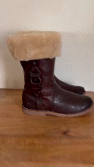 Frye Paige Loop Lug Brown Leather Shearling Lined Winter Boots, men\'s Size 7.5 Frye Winter Boots Shearling 77528 Woman Size 7.5 B Leather  main image 4