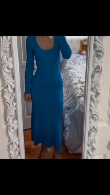 Zara Blue Long Sleeve Bodycon Dress