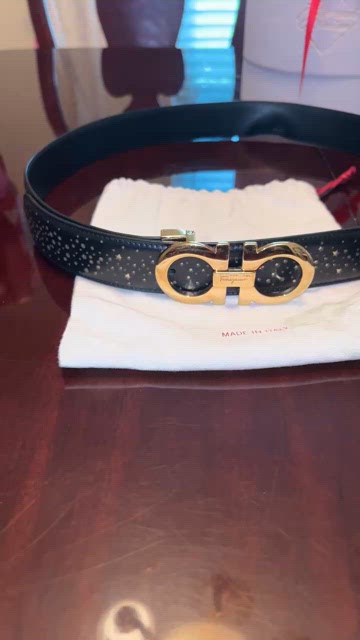 ?Woman’s?Salvatore Ferragamo Black Belt with Gold Star Buckle Salvatore Ferragamo | Accessories | Womanssalvatore  main image 3