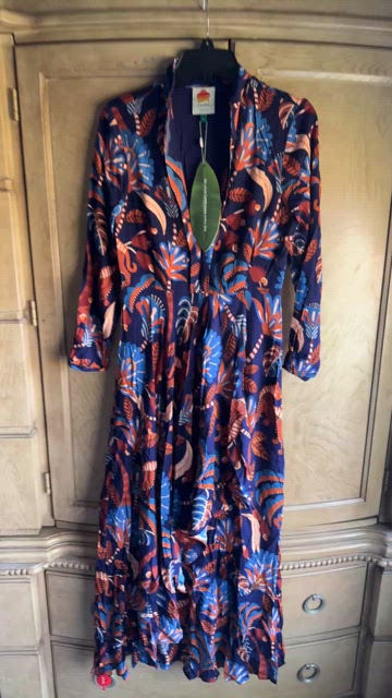 blue nature beauty long sleeve maxi dress Bleusalt The Long Sleeve Crew Dress | Coco main image 0