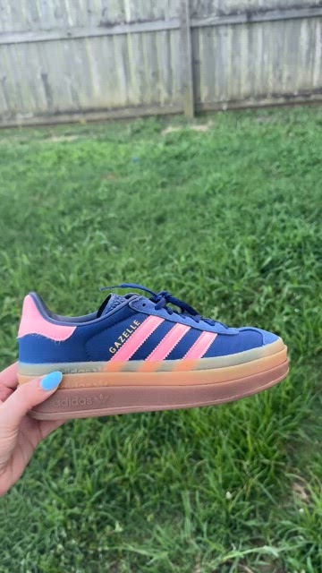 Adidas Gazelle Bold Navy and Pink Shoes