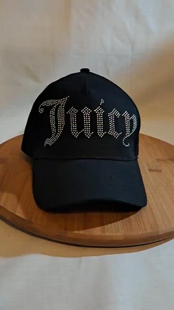 Juicy Couture black rhinestone studded bling gemstone embellished‎ baseball cap Juicy Couture Rhinestones Black Baseball Hat | eBay main image 2