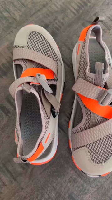 Chaco Gray and Orange Water Shoes with Adjustable Straps Chaco Odyssey Kids – Sole Mates main image 4