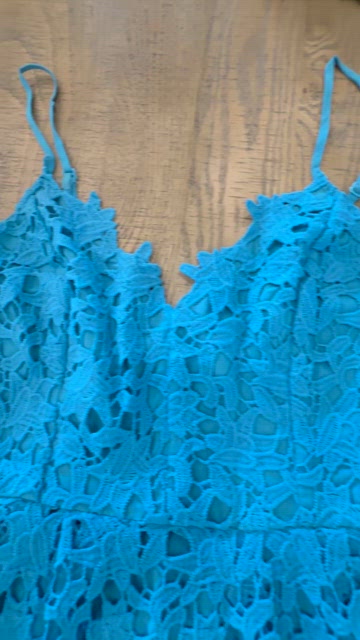 knee length dresses for ladies East Coast Lace Bust Midi Dress Aqua Blue– Selfie Leslie main image 0