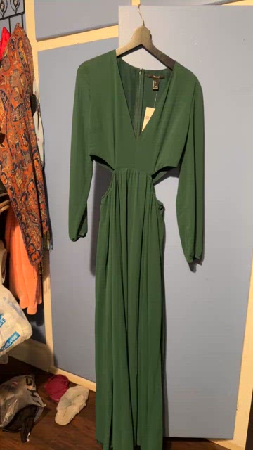 Forever 21 Deep Green Long Sleeve Dress