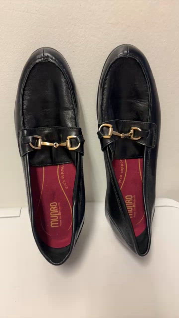 Munro American Lauren Black Kid Leather Slip-On Loafers 8.5 Munro American Lauren Leather Loafers New | eBay main image 3