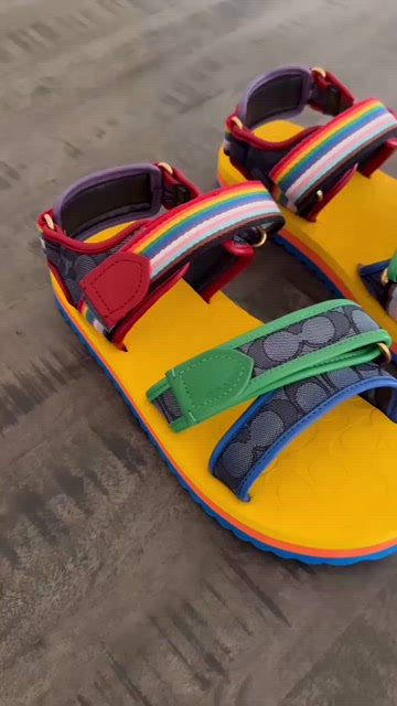 Coach | Shoes | Coach Red And Blue Sporty Sandals With 