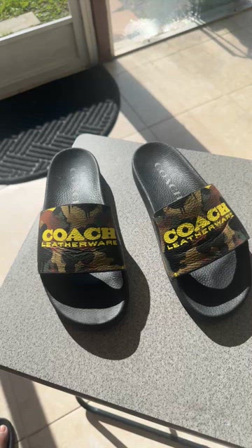 Coach | Shoes | Coach Mens Camouflage Leatherware Slides  display picture 2