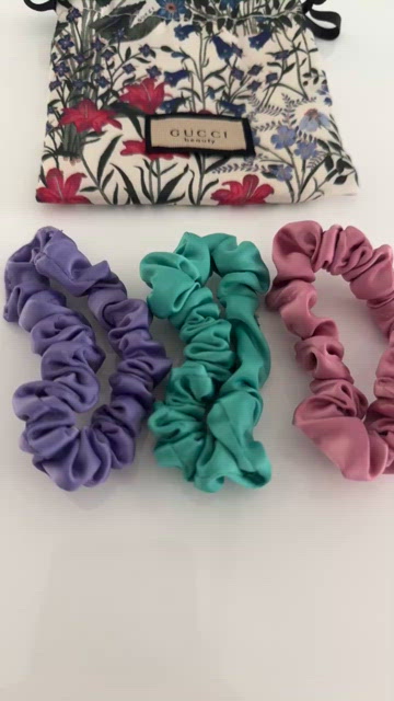 Gucci | Hair | New Gucci Scrunchies With Floral Pouch | Poshmark