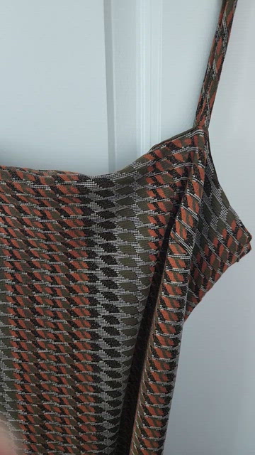 Ramy Brook Brown and Tan Striped Maxi Dress, Size 12, Lining