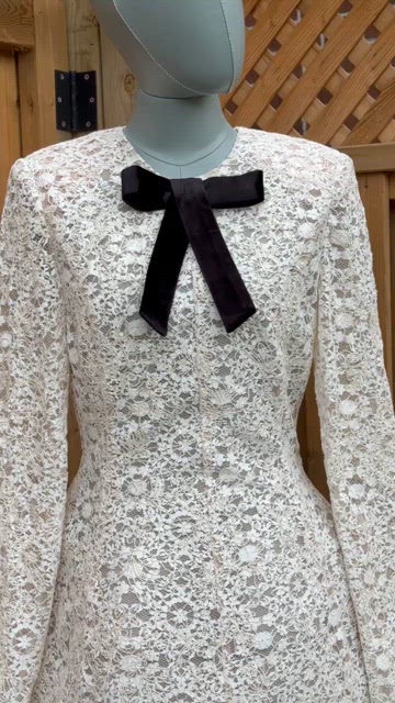 bronx and banco courtney blanc bow front lace mini dress Bronx Banco Courtney Blanc Bow-Front Lace Mini Dress
