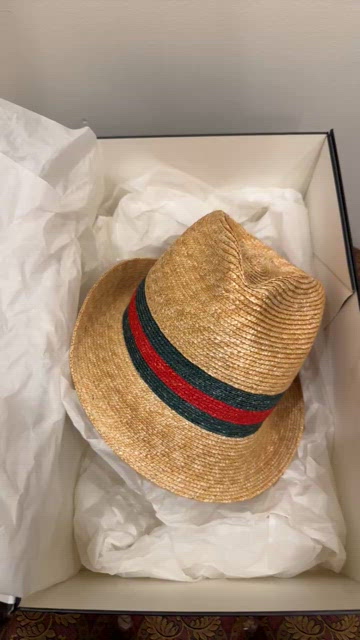 Gucci Trilby WEB TESSUTO PAGLI Hat Gucci | Accessories | Gucci Trilby Web Paglia Hat With Red  main image 3