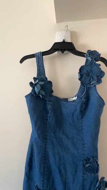 Avec Les Filles Sleeveless Denim Sheath Mini Dress, Size 8, $148