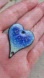 Blue Heart Shape Pendant Focal Connector Charm Real Gold Floral Enamel Copper