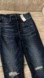 American Eagle Outfitters Women's Distressed Dark Blue Skinny Jeans
