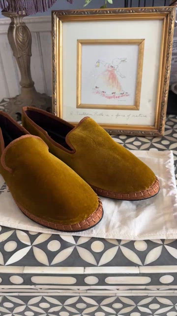 Flabelus | Shoes | Mens Velvet Loafers Mustard By Flabelus  display picture 3